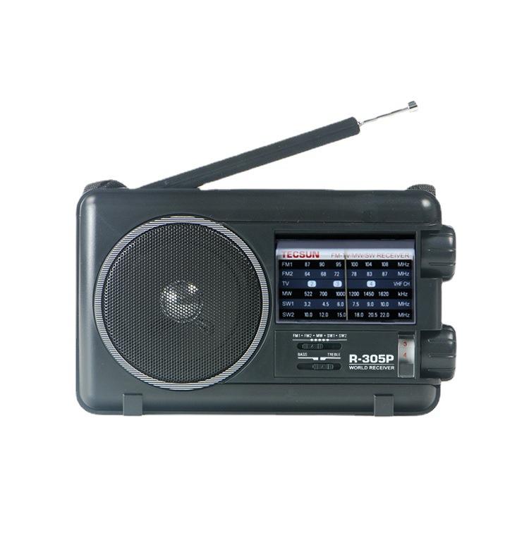 TECSUN R-305P Full-Band Radio Portable Retro Analog Dial DSP Radio, Spec: No Battery - Black