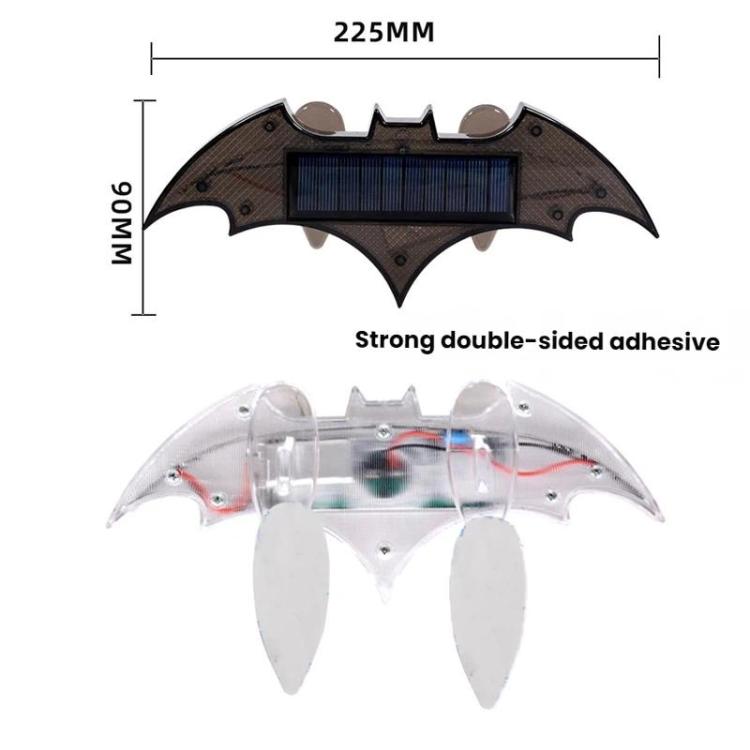 Car Solar-Powered Rear Wing Light Anti-Rear-End Collision Bat-Shaped Decorative Light
