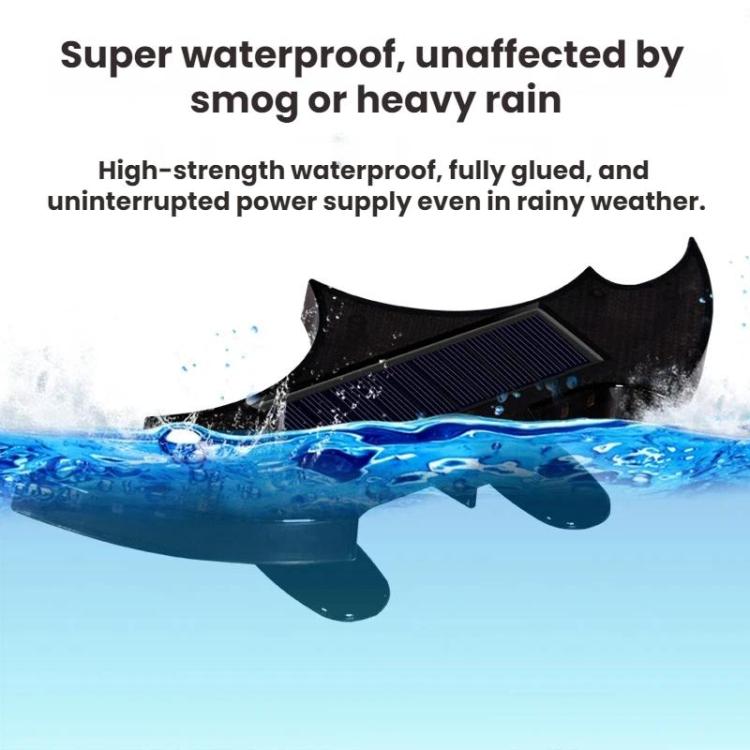 Car Solar-Powered Rear Wing Light Anti-Rear-End Collision Bat-Shaped Decorative Light