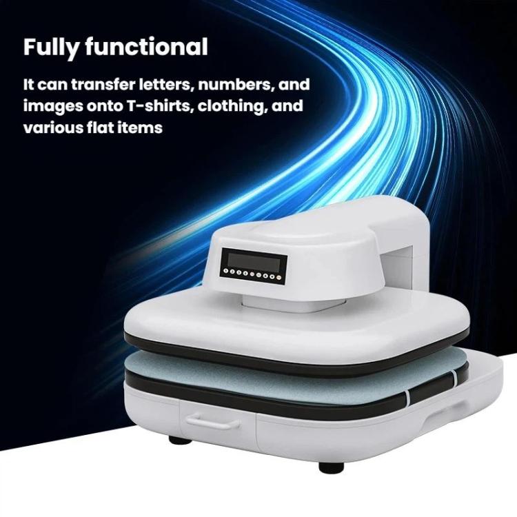 FCOLOR HTP-E38 Fully Automatic Electric Heat Press Machine 38x38cm T-Shirt Printer With Retractable Heat Press UK Plug