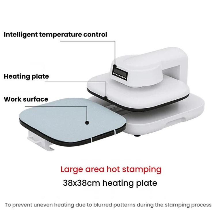 FCOLOR HTP-E38 Fully Automatic Electric Heat Press Machine 38x38cm T-Shirt Printer With Retractable Heat Press EU Plug