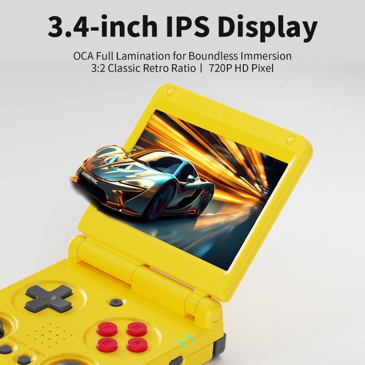 ANBERNIC RG 34XXSP 3.4-inch IPS Linux Retro Console, Quad-Core Cortex-A53, 5G WiFi, Clamshell with Dual Joysticks 64G