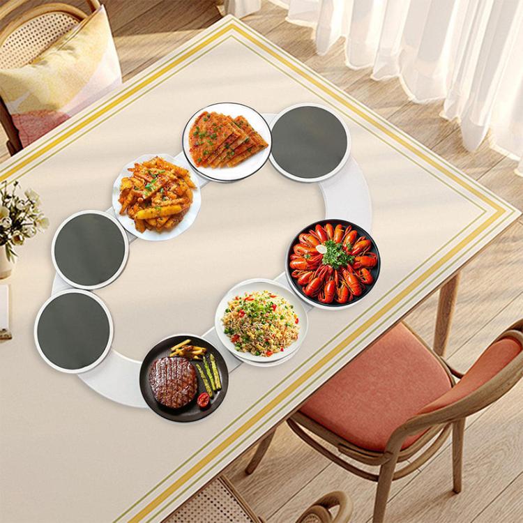 Dining Table Rotatable Serving Tray Portable Rotating Dinner Plate For Gathering, Spec: 4 Plates