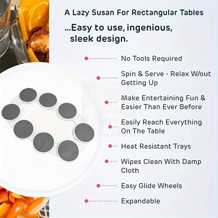 Dining Table Rotatable Serving Tray Portable Rotating Dinner Plate For Gathering, Spec: 6 Plates