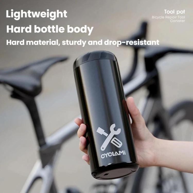 CYCLAMI Bicycle Repair Tool Canister Portable Water Bottle-Style Storage Can - Black