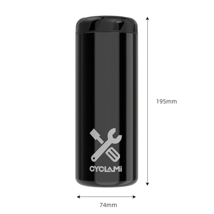 CYCLAMI Bicycle Repair Tool Canister Portable Water Bottle-Style Storage Can - Black