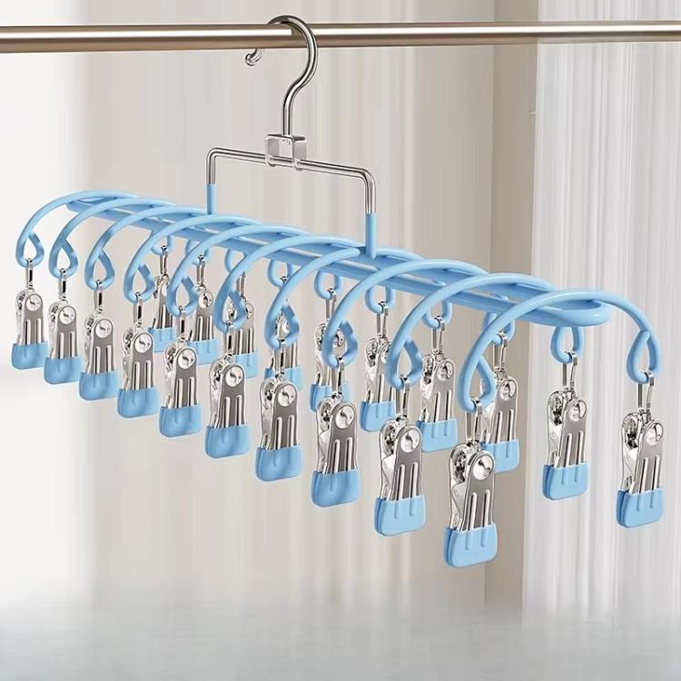Stainless Steel Windproof 20 Clips Clothes Hanger Socks Underwear Drying Clips