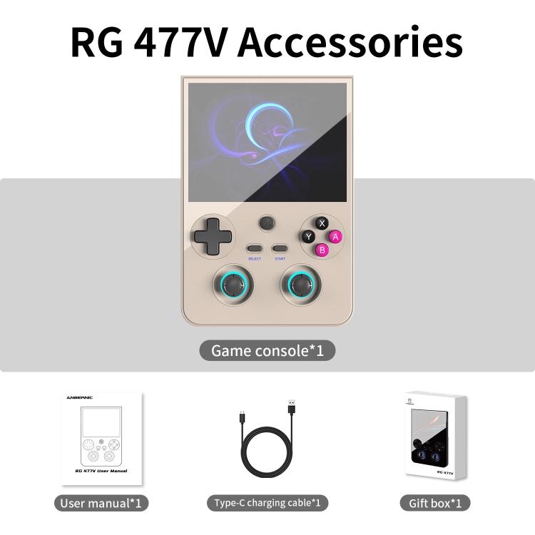 ANBERNIC RG477V 4.7-Inch 120Hz Vertical Handheld Console Dimensity 8300 Chipset, Android 14, RGB Lighting & Gyroscope Built In 8G+128GB+128G SD Card