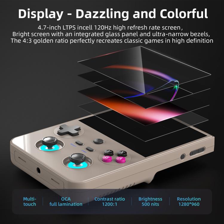 ANBERNIC RG477V 4.7-Inch 120Hz Vertical Handheld Console Dimensity 8300 Chipset, Android 14, RGB Lighting & Gyroscope Built In 12G+256GB+128G SD Card