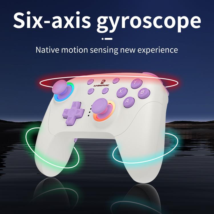 ANBERNIC RGP01 Multi-Platform Gaming Controller for PC/Switch/Steam With Hall Effect Joystick & Triggers, 3-Mode Connectivity, RGB White