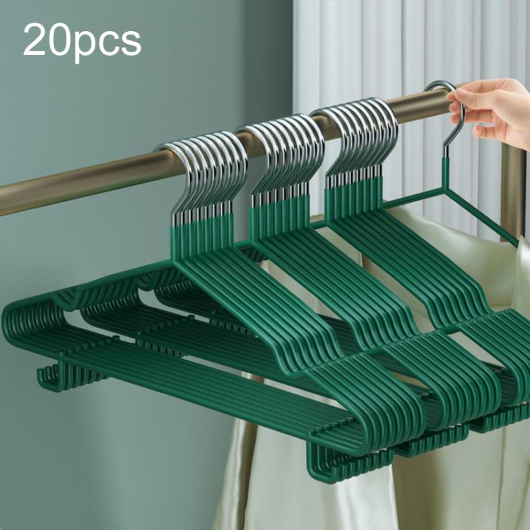 20pcs Reinforced Hook Clothes Hangers Household Plastic-Coated Anti-Slip Clothes Hangers