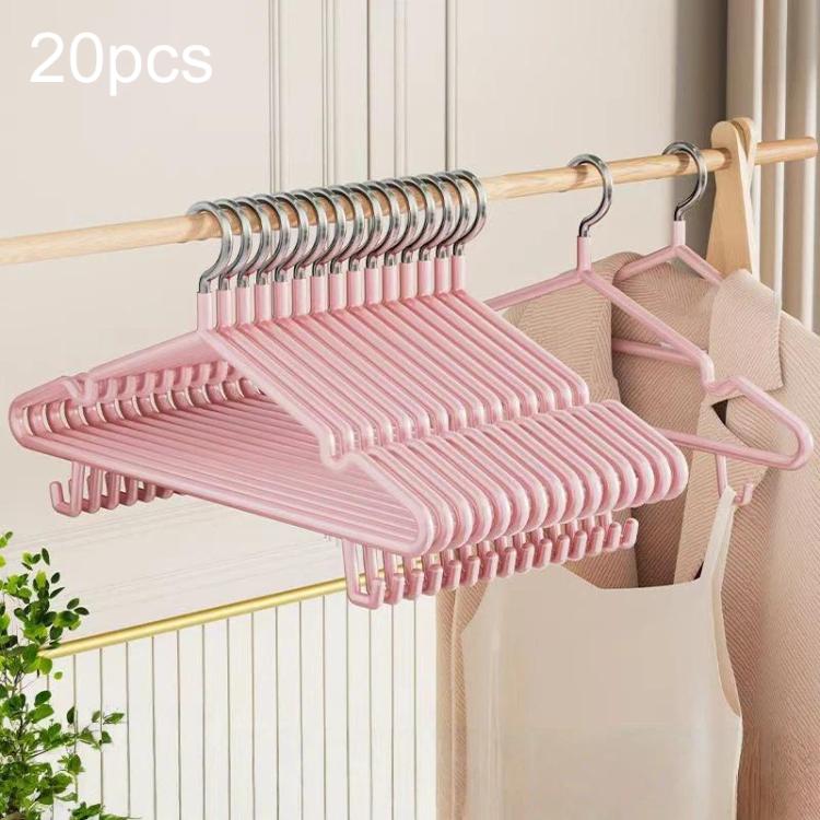 20pcs Reinforced Hook Clothes Hangers Household Plastic-Coated Anti-Slip Clothes Hangers