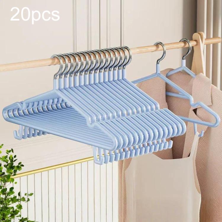 20pcs Reinforced Hook Clothes Hangers Household Plastic-Coated Anti-Slip Clothes Hangers