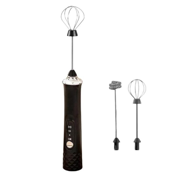 Wireless Mini Electric Milk Frother For Home Handheld Egg & Cream Whisk, Spec: R-3 Black