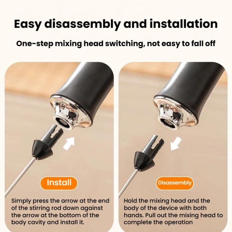 Wireless Mini Electric Milk Frother For Home Handheld Egg & Cream Whisk, Spec: R-3 White