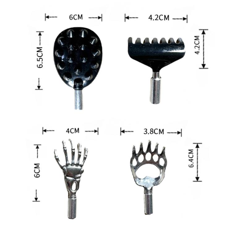 4pcs /Set Extendable Stainless Steel Long-handled Portable Handheld Back Scratcher