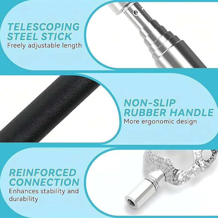4pcs /Set Extendable Stainless Steel Long-handled Portable Handheld Back Scratcher