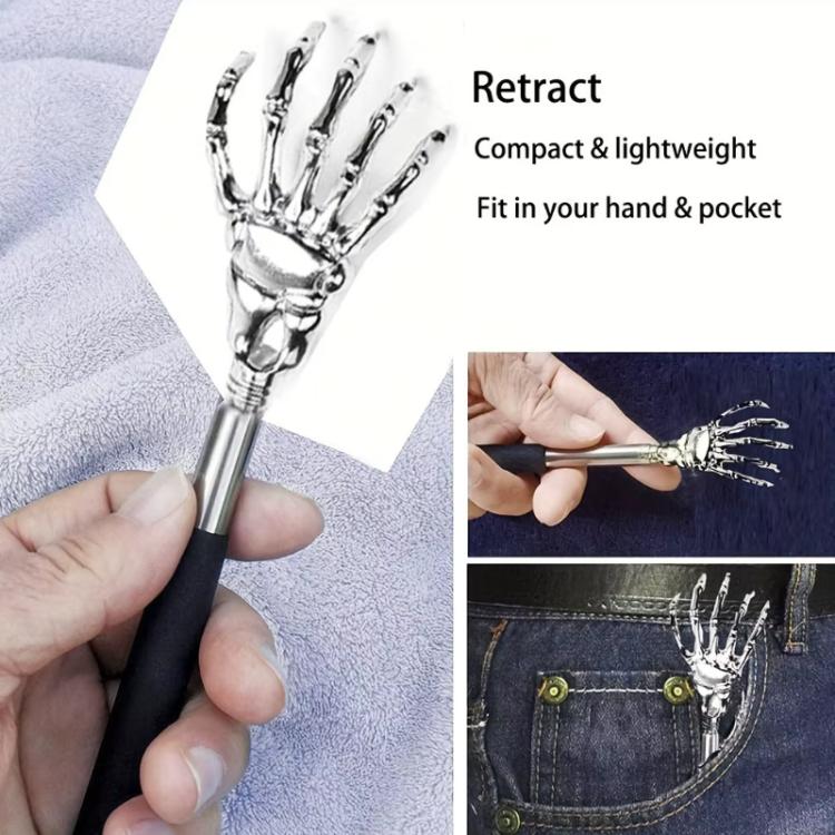 4pcs /Set Extendable Stainless Steel Long-handled Portable Handheld Back Scratcher