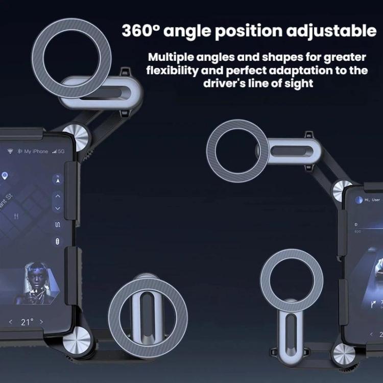 Car Magnetic Dashboard Screen Navigation Folding Phone Holder - CA-46-3