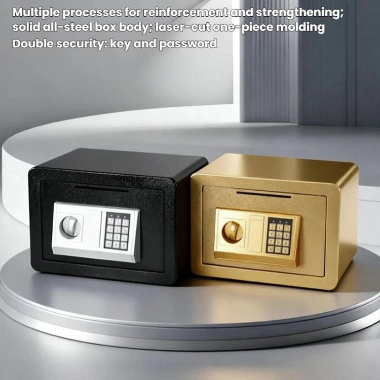 Wall-Mounted Small Steel Safe With Anti-Theft Plate Password Storage Safe, Color: Black No Money Drop Slot