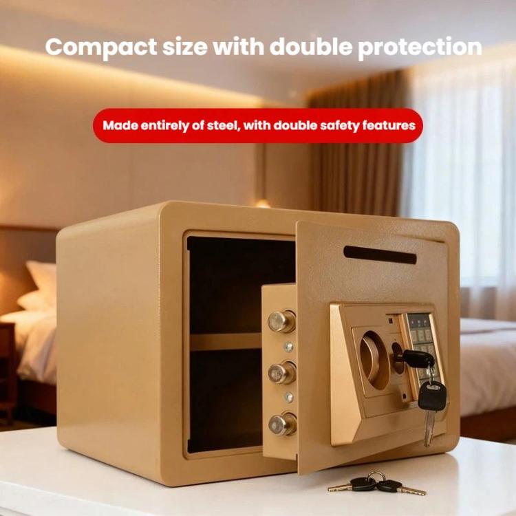 Wall-Mounted Small Steel Safe With Anti-Theft Plate Password Storage Safe, Color: Black No Money Drop Slot