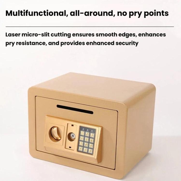 Wall-Mounted Small Steel Safe With Anti-Theft Plate Password Storage Safe, Color: Black With Money Drop Slot