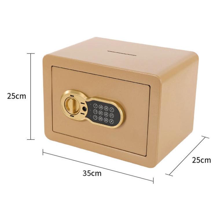 Wall-Mounted Small Steel Safe With Anti-Theft Plate Password Storage Safe, Color: Black With Money Drop Slot
