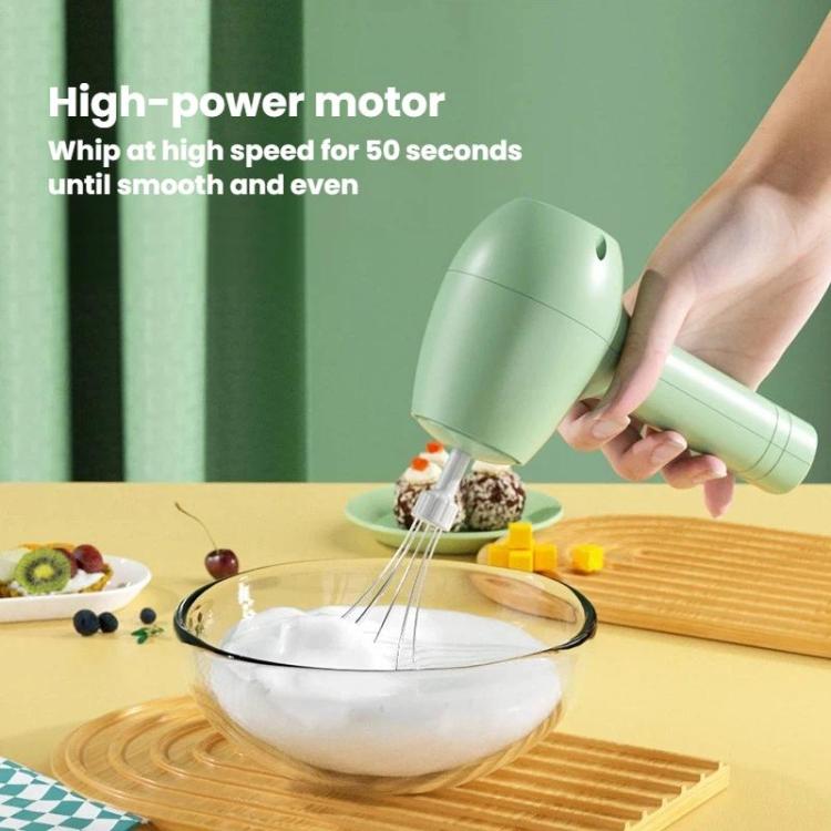 Wireless Electric Egg Whisk With Base Handheld Mini Multifunctional Milk Frother, Spec: Single Green
