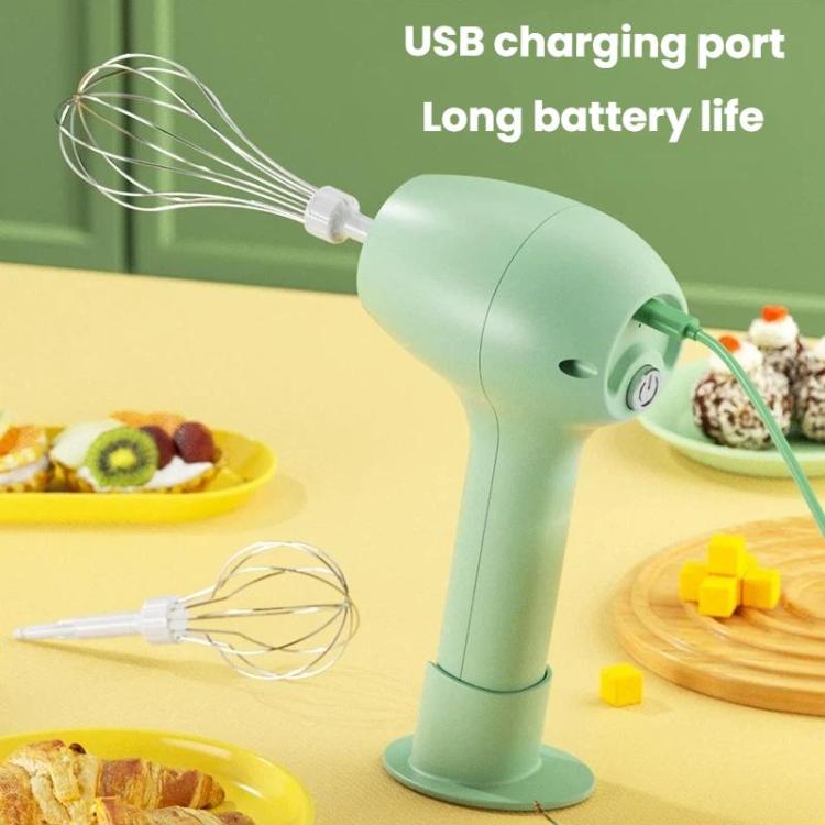 Wireless Electric Egg Whisk With Base Handheld Mini Multifunctional Milk Frother, Spec: Single White