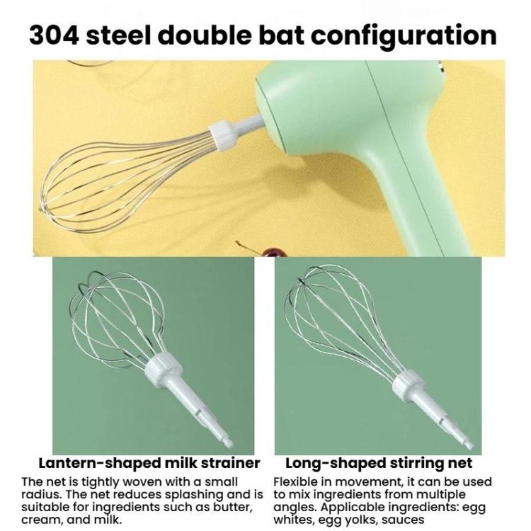 Wireless Electric Egg Whisk With Base Handheld Mini Multifunctional Milk Frother, Spec: Single White