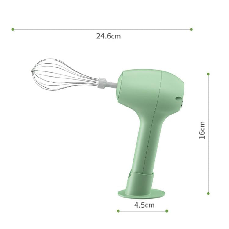 Wireless Electric Egg Whisk With Base Handheld Mini Multifunctional Milk Frother, Spec: Dual-Head Green