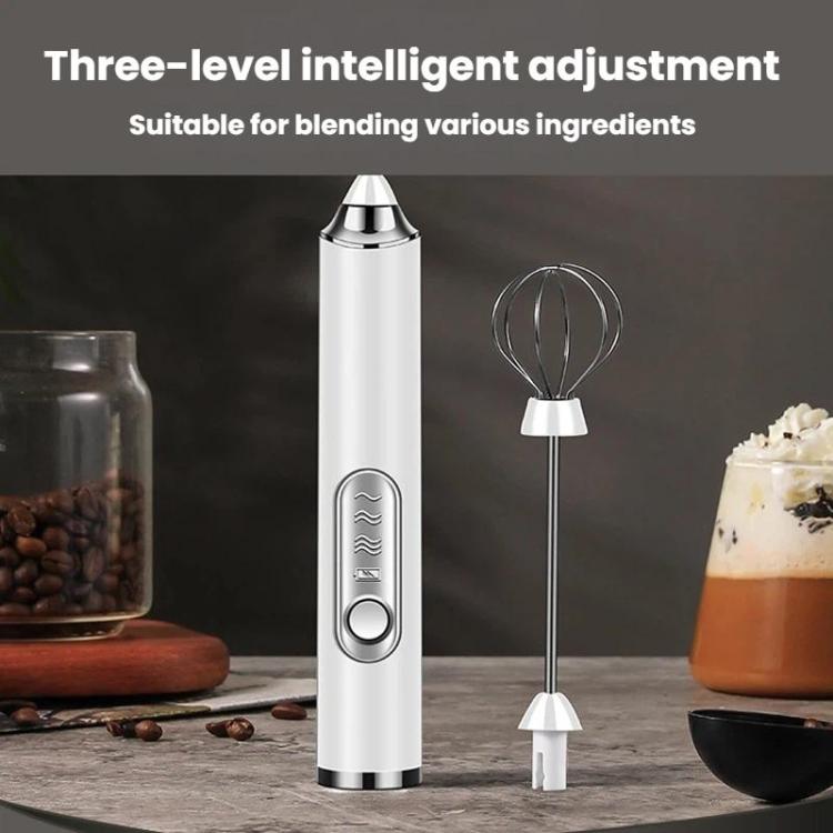Wireless Handheld Electric Egg Whisk Milk & Coffee Frother, Spec: Dual-Head Black