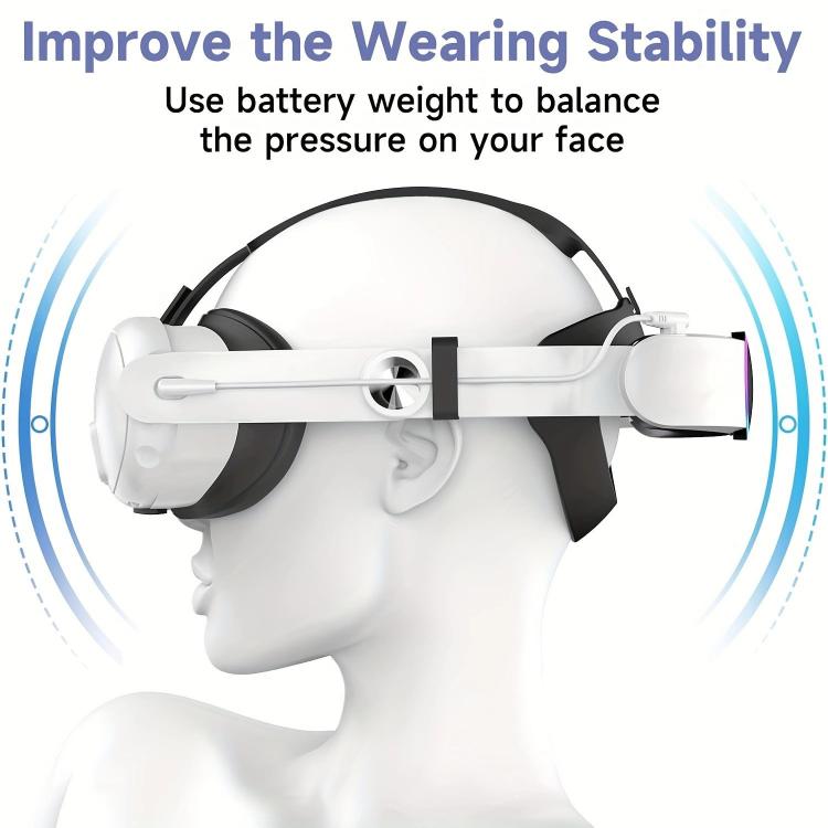 For Meta Quest 2 Q8 10000mAh Battery With Adjustable Replacement Headband Gaming VR Accessories