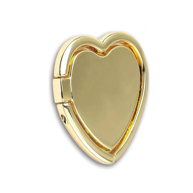 360 Degree Rotating Metal Heart-Shaped Phone Holder with Ring Buckle