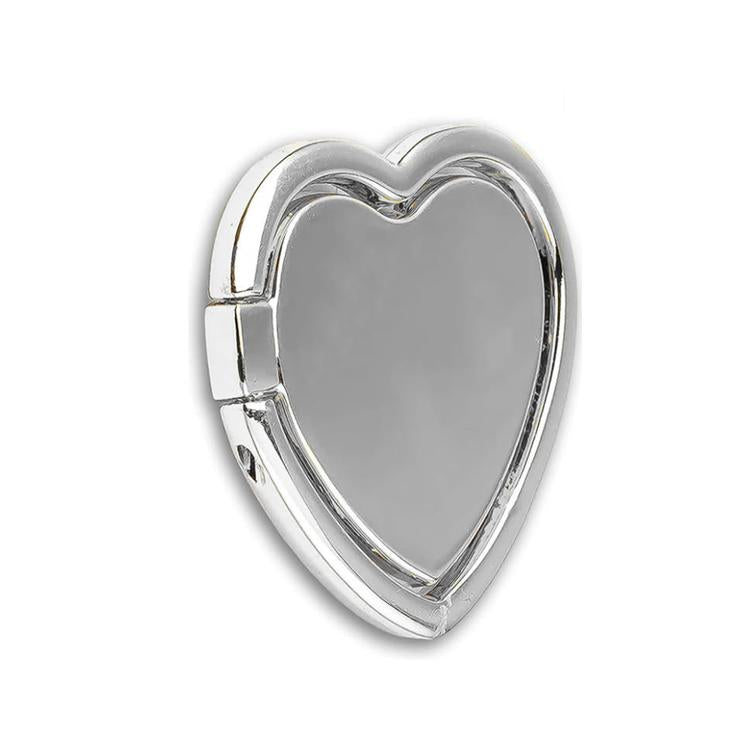 360 Degree Rotating Metal Heart-Shaped Phone Holder with Ring Buckle