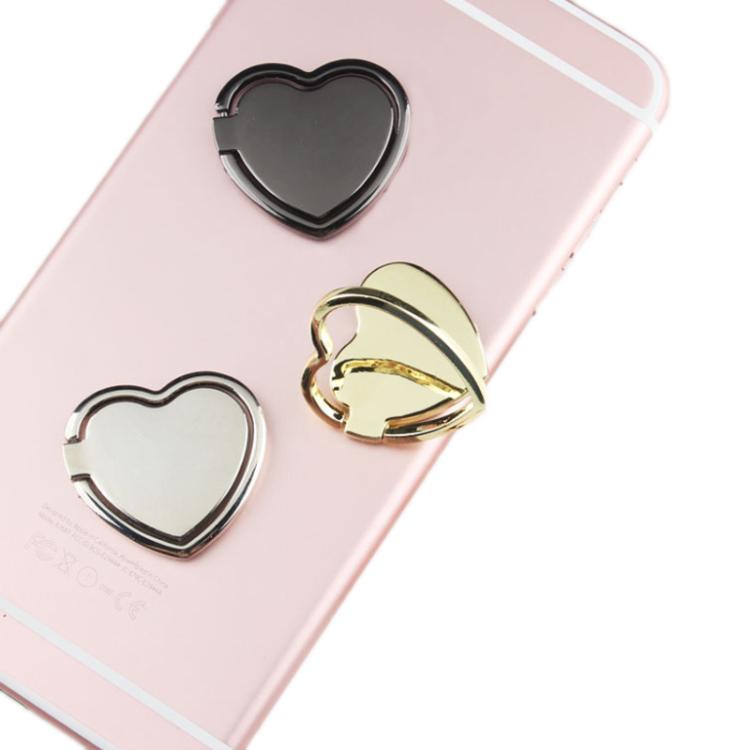 360 Degree Rotating Metal Heart-Shaped Phone Holder with Ring Buckle