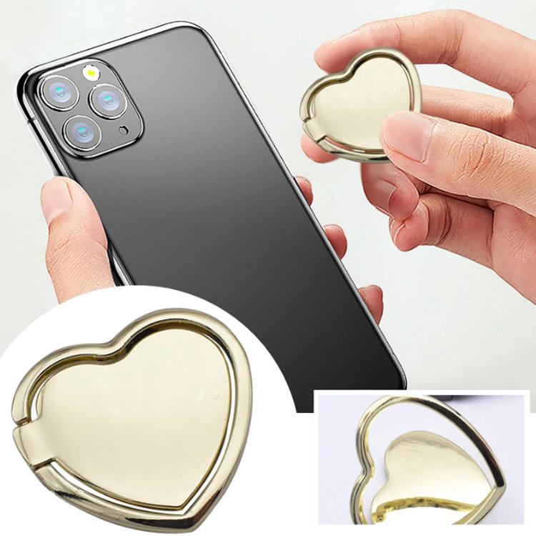 360 Degree Rotating Metal Heart-Shaped Phone Holder with Ring Buckle