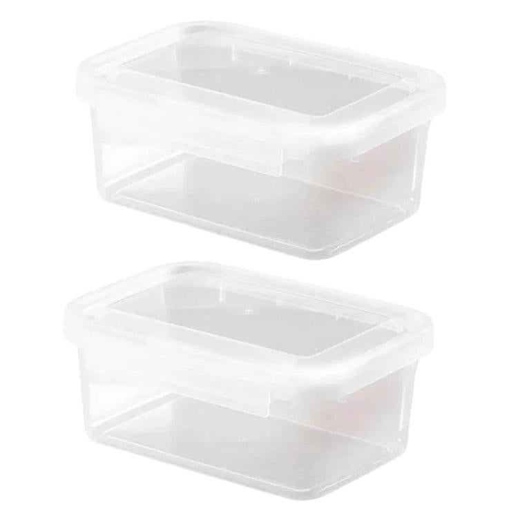 2pcs Single-Lock Airtight Food Storage Container With Lid Refrigerator Organizer For Kitchen, Size: Small
