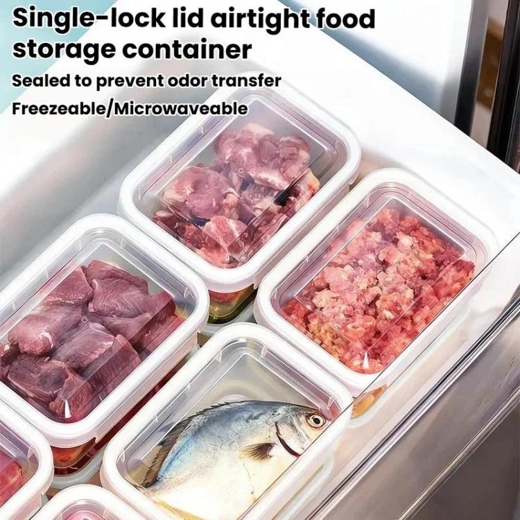 2pcs Single-Lock Airtight Food Storage Container With Lid Refrigerator Organizer For Kitchen, Size: Small