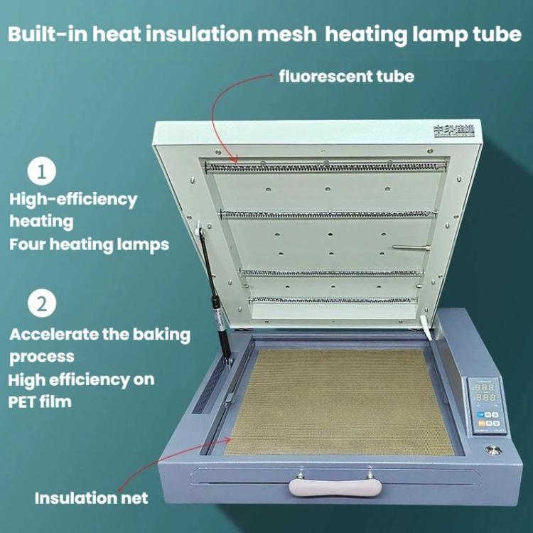 ZHONGYINJIAJIE A3+ DTF White Ink Hot Melt Powder Rapid Heating Drying PET Transfer Film Oven UK Plug