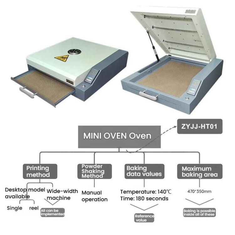 ZHONGYINJIAJIE A3+ DTF White Ink Hot Melt Powder Rapid Heating Drying PET Transfer Film Oven UK Plug