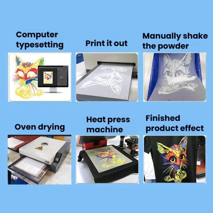 ZHONGYINJIAJIE A3+ DTF White Ink Hot Melt Powder Rapid Heating Drying PET Transfer Film Oven US Plug
