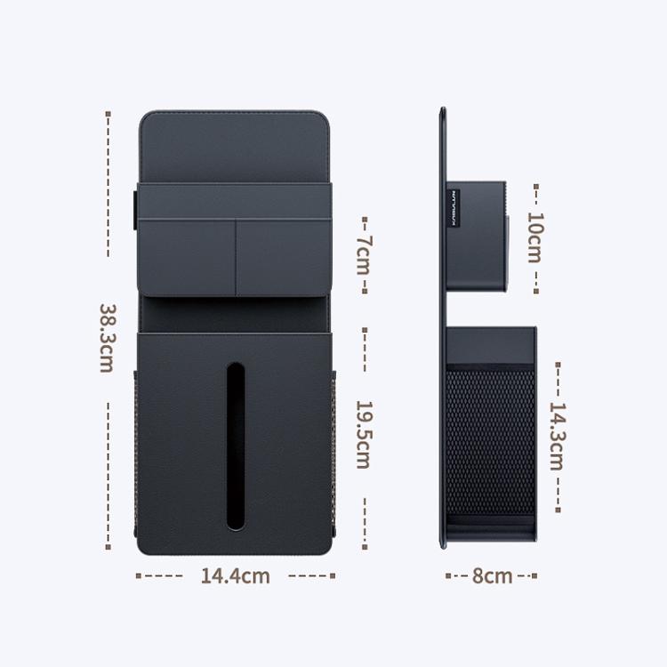 Multifunctional Tissue Box Storage Bag For Car Seats - Black