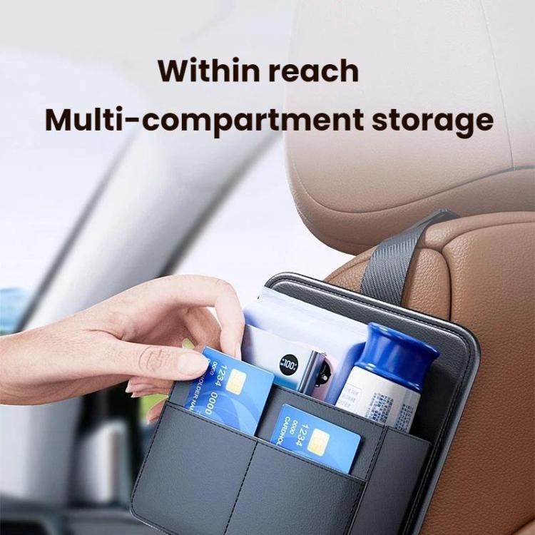 Multifunctional Tissue Box Storage Bag For Car Seats - Black