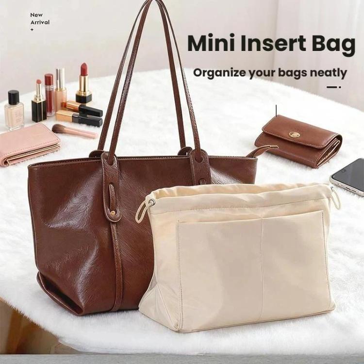 Mini Insert Bag Organizer Makeup Pouch Small Internal Divider Insert For Handbags, Totes, Size: M Apricot