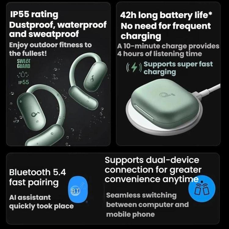 ANKER SoundCore Aerofit 2 Plus Open-Ear Bluetooth Translation Earphones