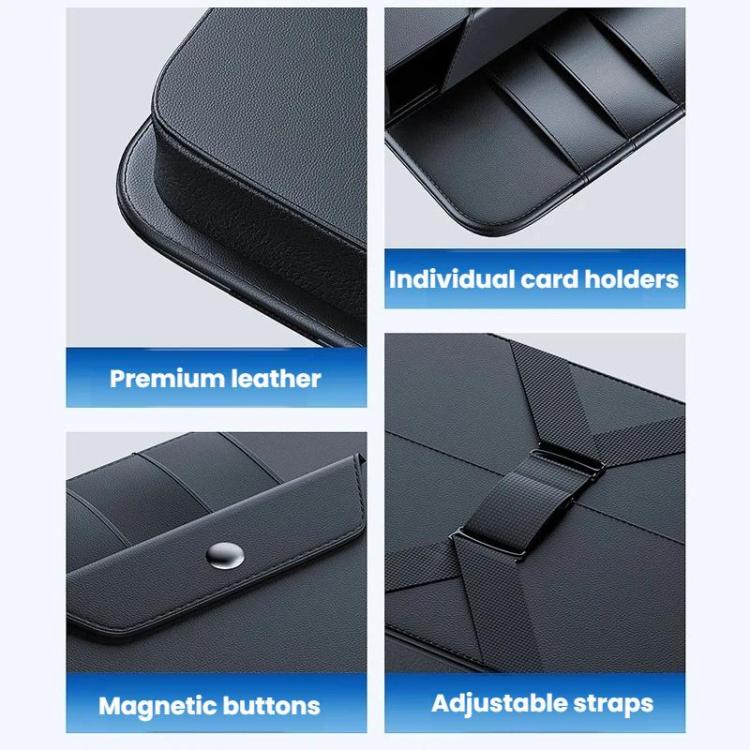 KABULUN Car Sun Visor Glasses Storage Clip Card Receipt Organizer - Black