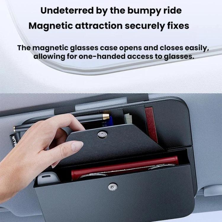 KABULUN Car Sun Visor Glasses Storage Clip Card Receipt Organizer - Black