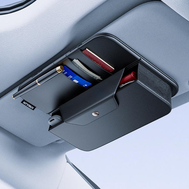 KABULUN Car Sun Visor Glasses Storage Clip Card Receipt Organizer - Black