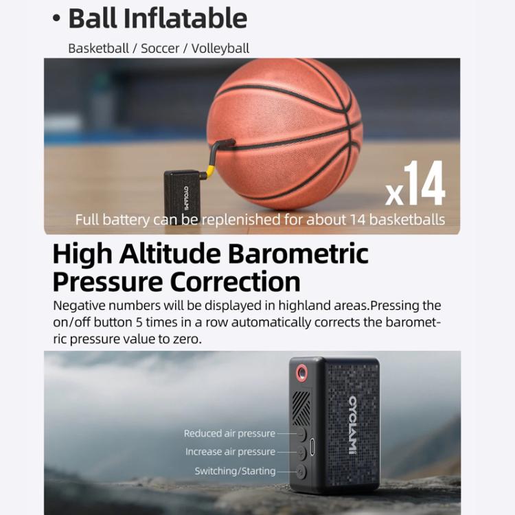 CYCLAMI AM6 Mini Display Equipped Air Pump Portable High Pressure Smart Bicycle Electric Air Pump